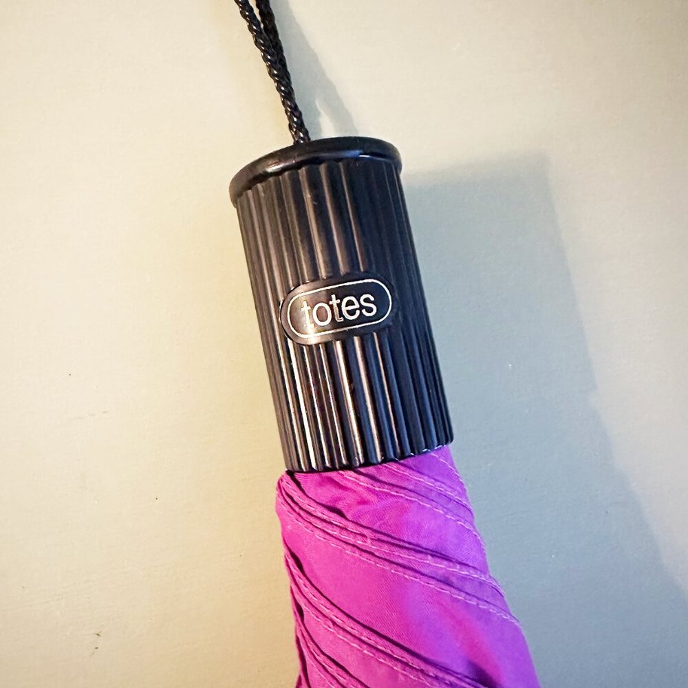 Totes Fuchsia Collapsible Umbrella - Picture 3 of 4